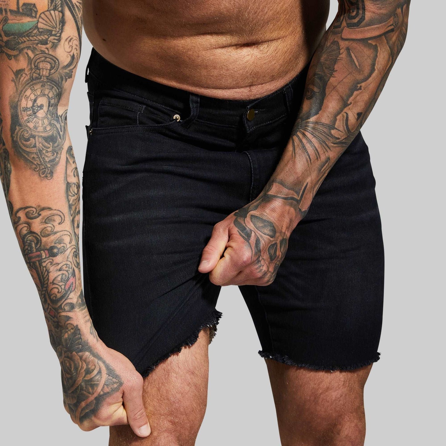 FLEX Stretchy Jort (Black Denim Jorts)