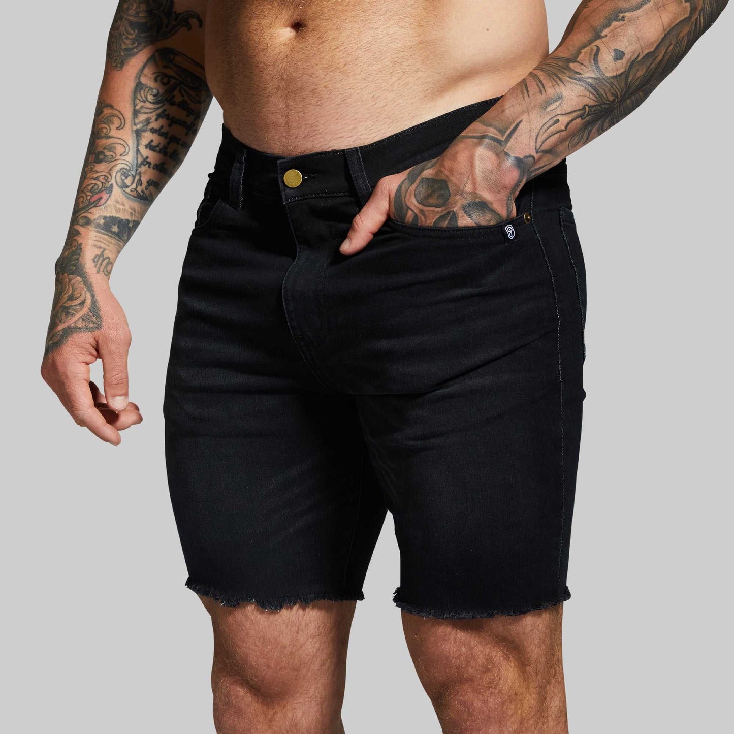 Black Denim Jorts