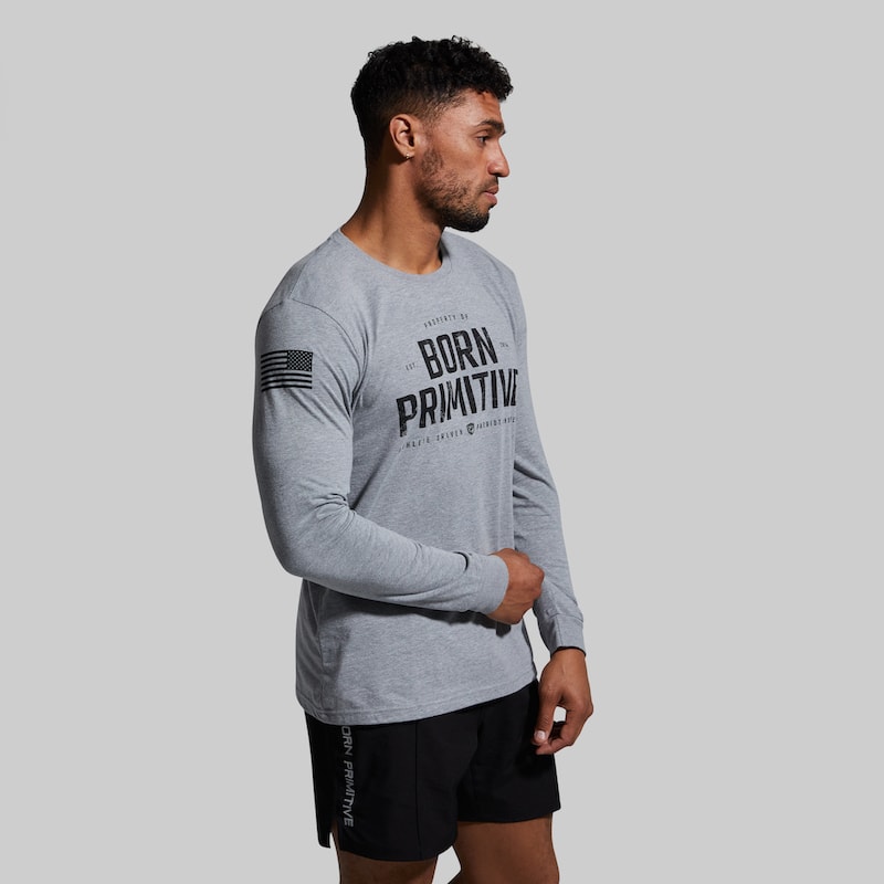 Property of Born Primitive Long Sleeve (Dark Heather Grey)
