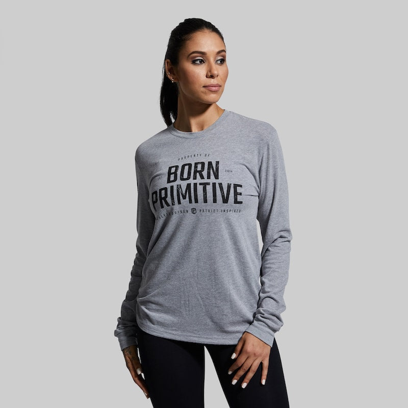 Property of Born Primitive Long Sleeve (Dark Heather Grey)