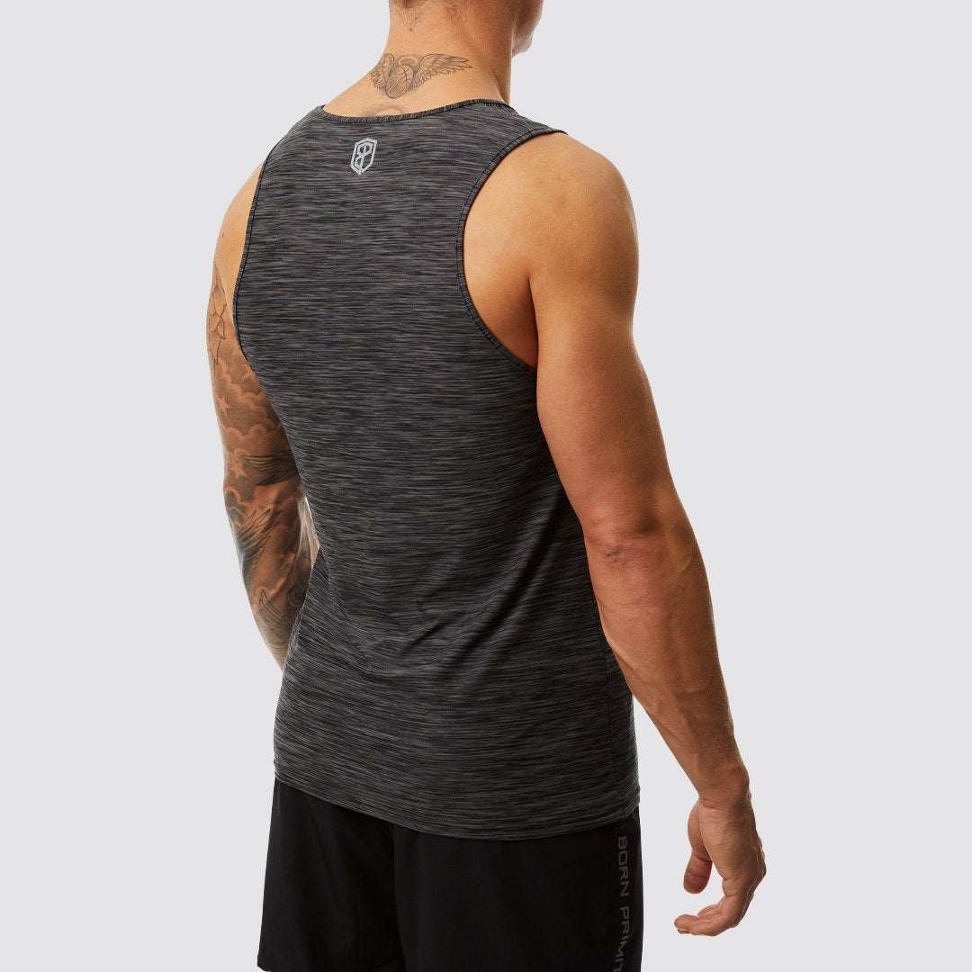 Athleisure Pocket Tank (Heather Black-Volcanic)