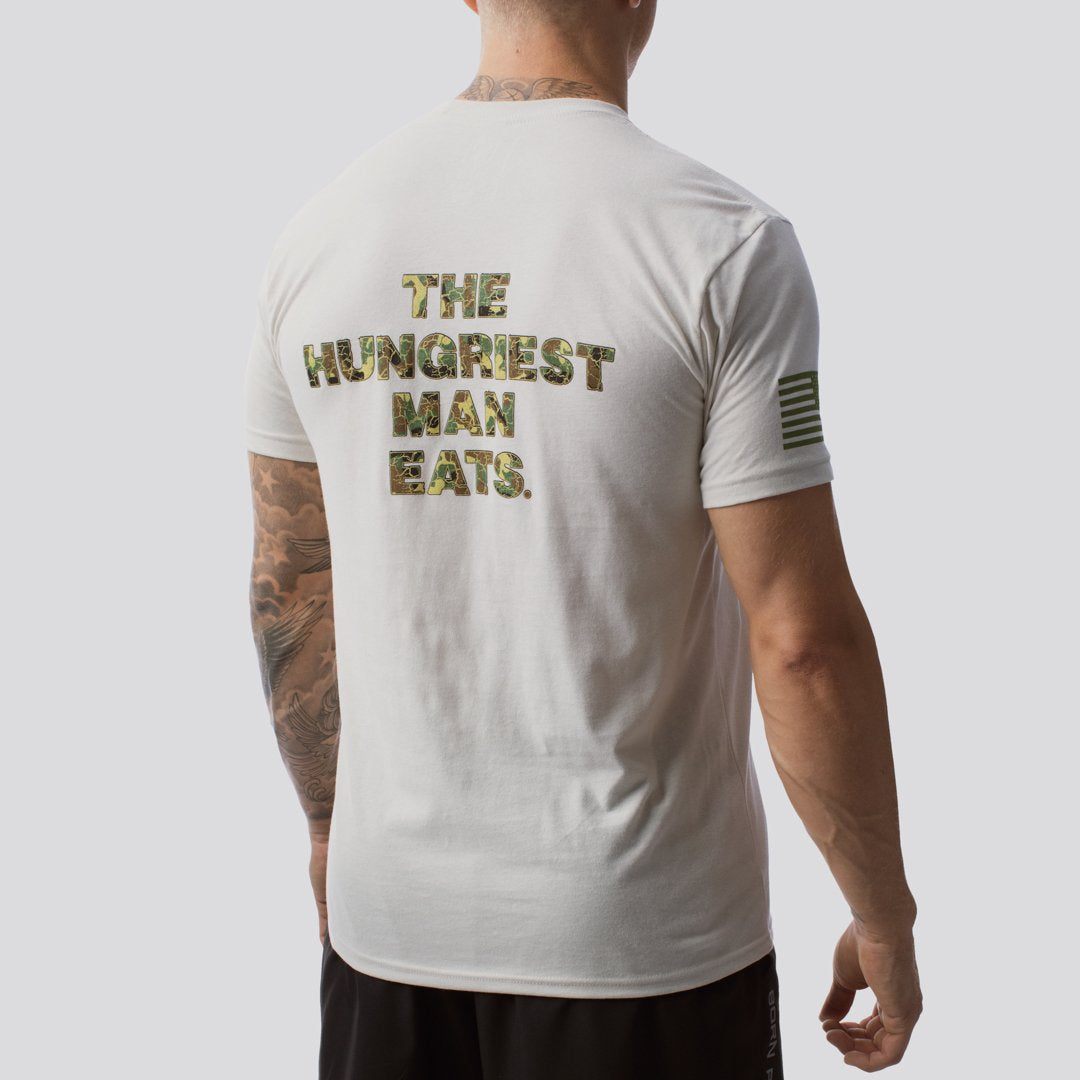 Hungriest Man Eats T-Shirt 2.0 (Woodland-Sand)