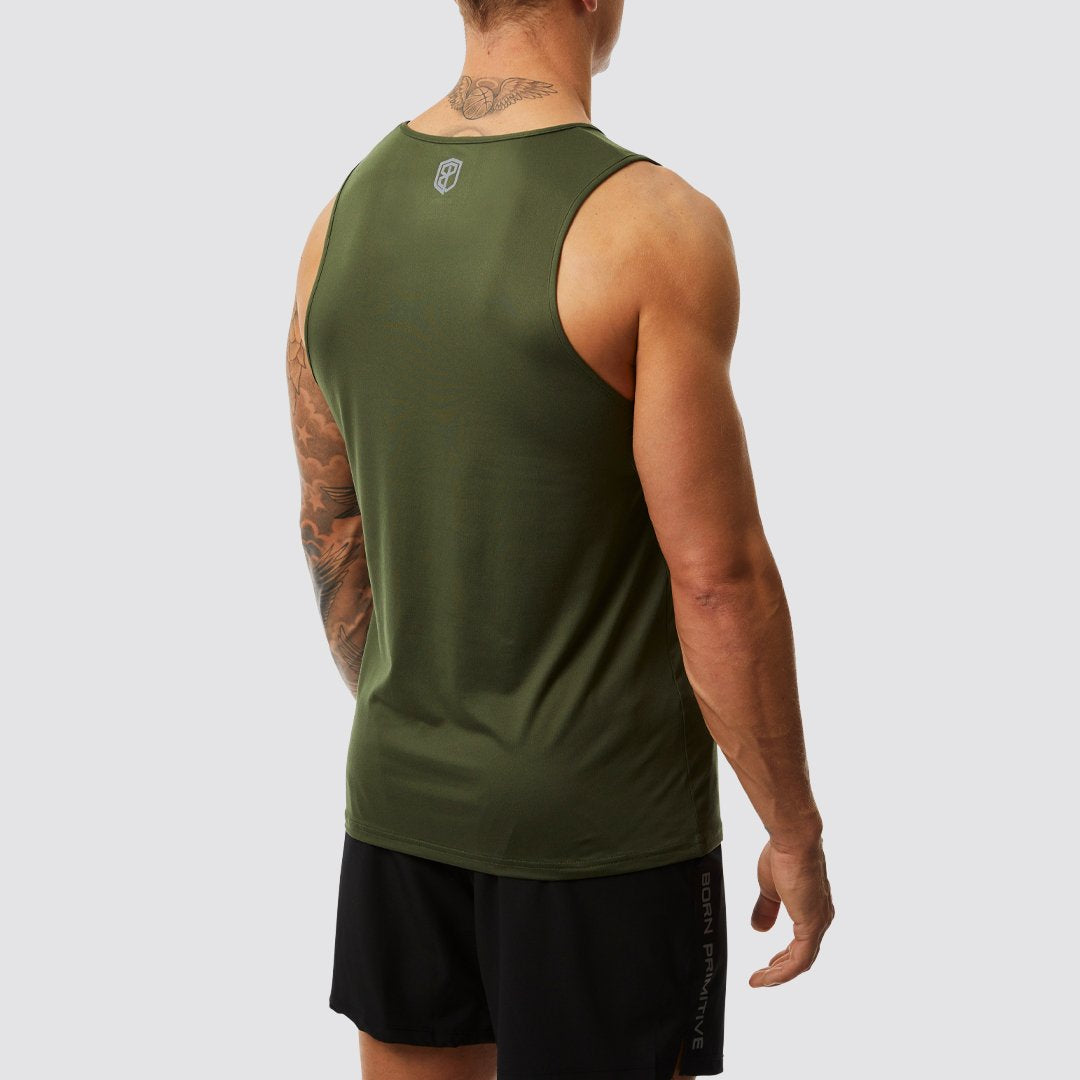 Athleisure Pocket Tank (Tactical Green-Ash)