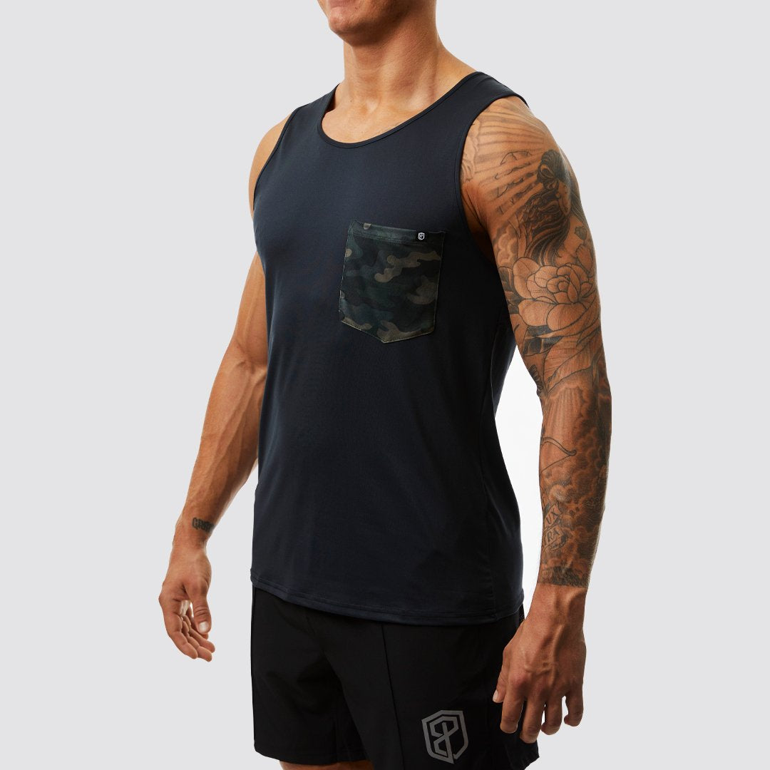Athleisure Pocket Tank (Black-Earth)