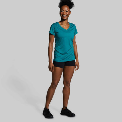 Athleisure Short Sleeve V-Neck (Emerald)