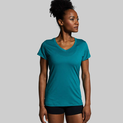 Athleisure Short Sleeve V-Neck (Emerald)