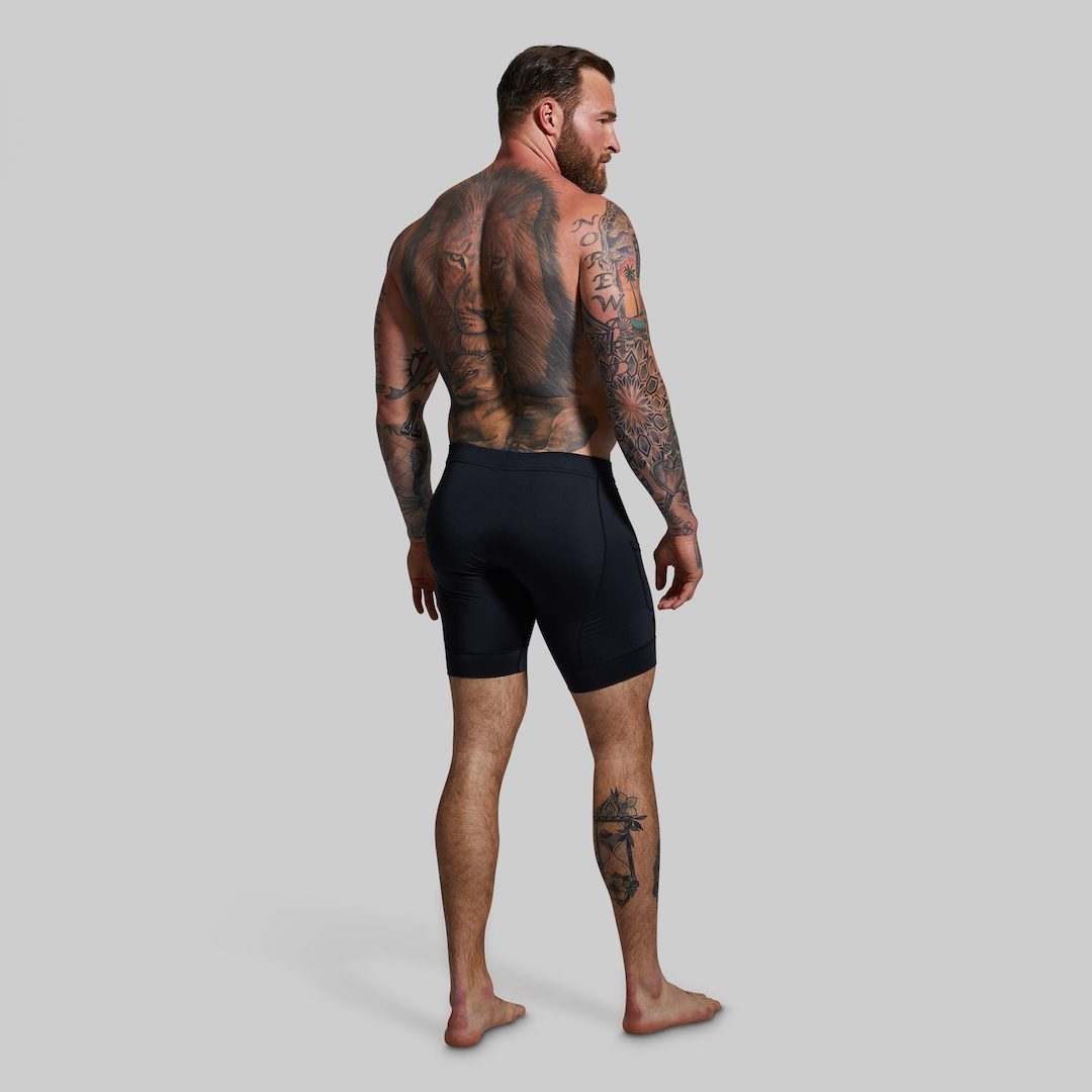 Mens compression short black full back