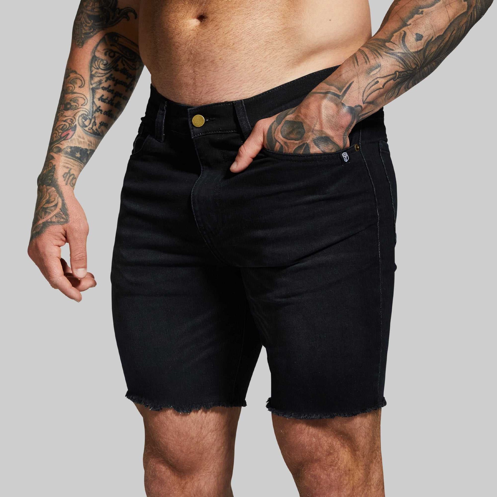 Black Denim Jorts