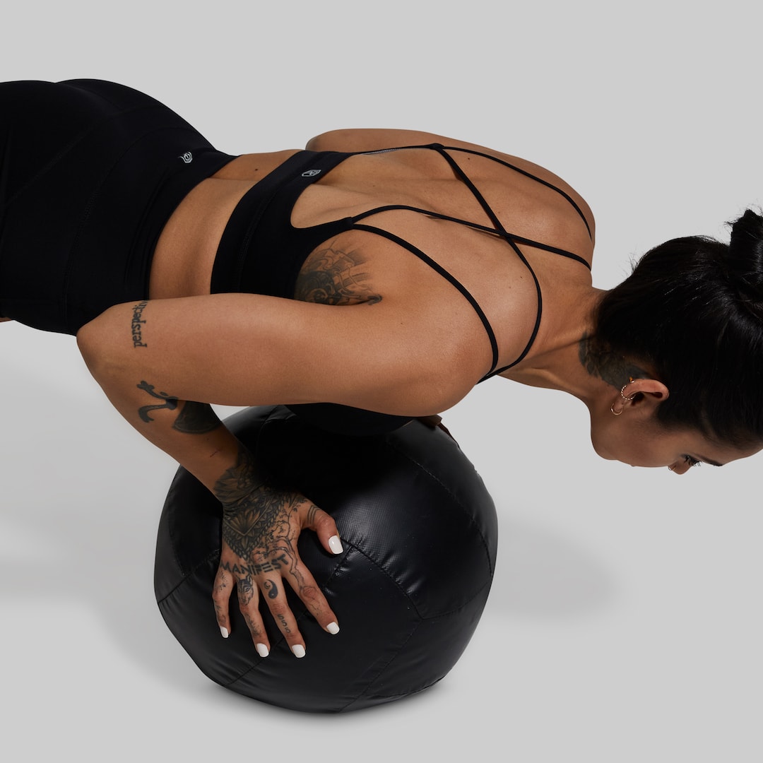 exhale sports bra with ball pushup