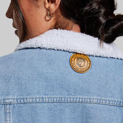 Women's Sherpa Lined Denim Jacket (Light Wash)