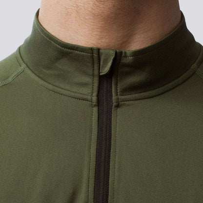 Male Zip Neck Athleisure Long Sleeve (Tactical Green)