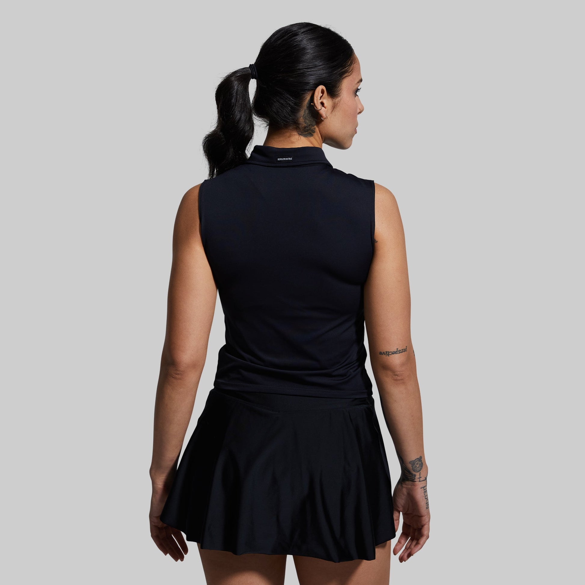 Women Victory Sleeveless Polo (Black)