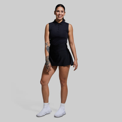 Women Victory Sleeveless Polo (Black)