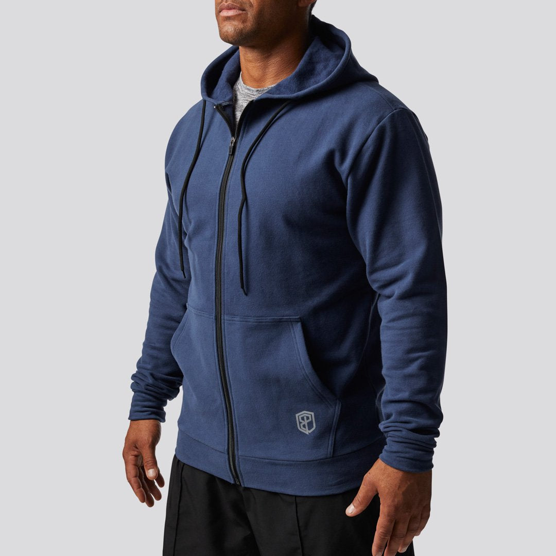 Zip Up Unmatched Unisex Hoodie (Navy)
