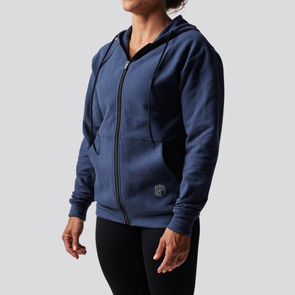 Zip Up Unmatched Unisex Hoodie (Navy)