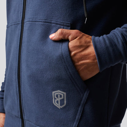 Zip Up Unmatched Unisex Hoodie (Navy)