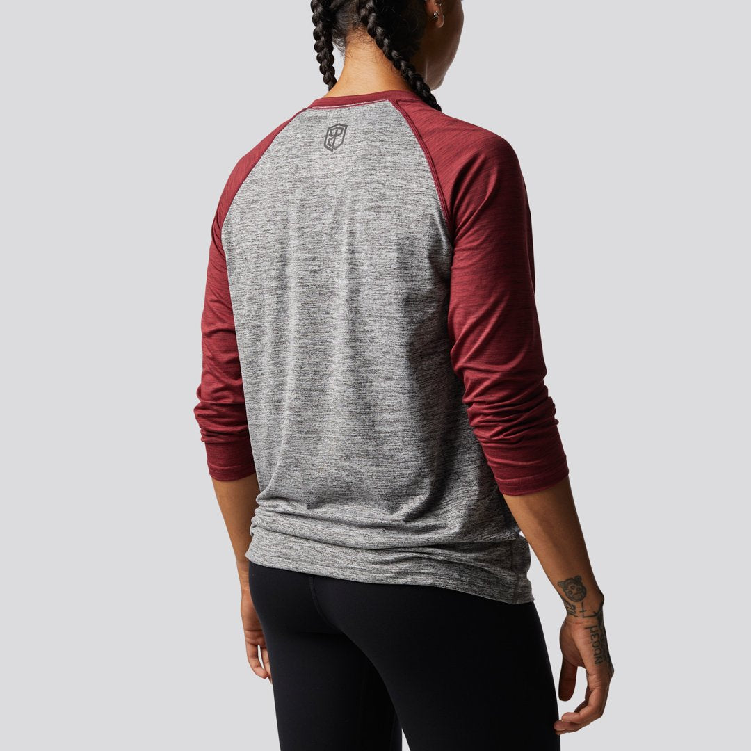 Unisex Athleisure Raglan (Grey/Maroon Sleeves)