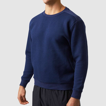 Male Waffle Crewneck Pullover (Dark Navy)