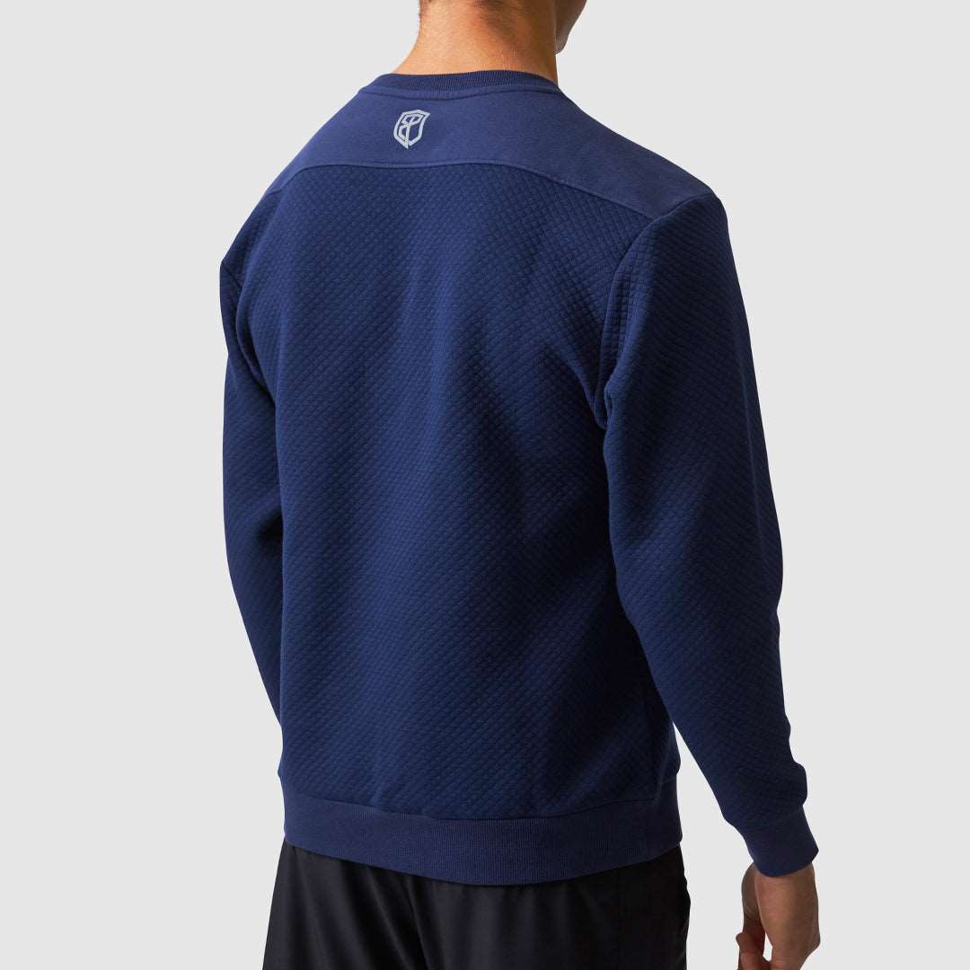Male Waffle Crewneck Pullover (Dark Navy)